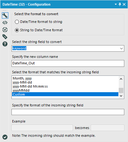 Date Time Tool Config